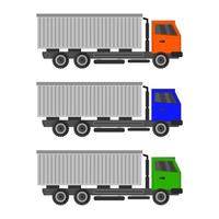 Set Of Trucks On White Background vector