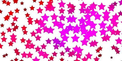 Dark Pink vector background with small and big stars.