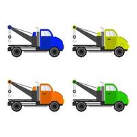 Set Of Tow Truck On White Background vector