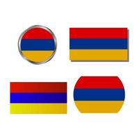 bandera de armenia en fondo blanco vector