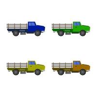 Set Of Trucks On White Background vector