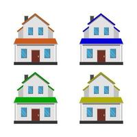 Set Of House On White Background vector