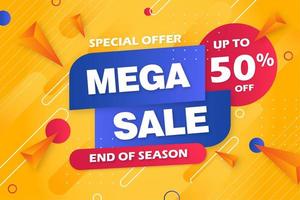Special offer mega sale banner background template vector