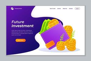 money investment web banner background vector template.