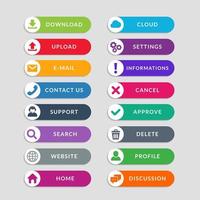 flat web button design elements. simple design of ui web buttons vector