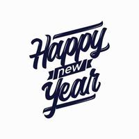 Happy new year lettering isolated on white background vector