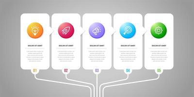 Vector infographic design elements. Option number workflow infographic design