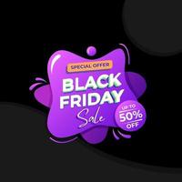 Liquid black friday sale banner template vector