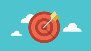 Target aim bulls eye illustration in flat style vector