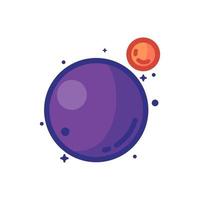 Planet and Moon Flat Style Science Icon Symbol vector