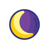 Crescent Moon Flat Style Science Icon Symbol vector