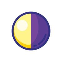 Half Moon Flat Style Science Icon Symbol vector