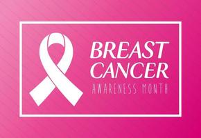 banner with pink ribbon, symbol of world breast cancer awareness month vector