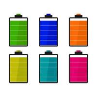 Set Of Batteries On White Background vector
