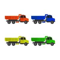 Set Of Trucks On White Background vector