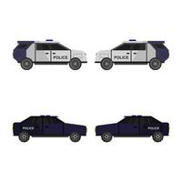 Set Of Police Car On White Background vector