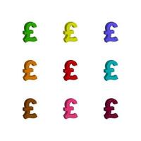 Set Of Pound Sterling On White Background vector