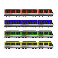 Train Set On White Background vector