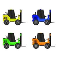 Forklift Set On White Background vector