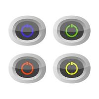 Set Of Power Button On White Background vector