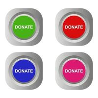 Set Of Donate Button On White Background vector