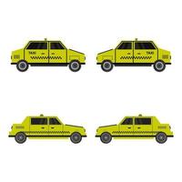 Set Of Taxis On White Background vector