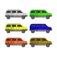 Van Set On White Background vector