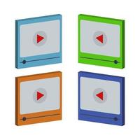 Video Play Set On White Background vector