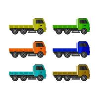 Set Of Trucks On White Background vector