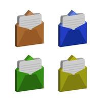 Email Set On White Background vector