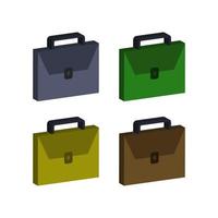 Set Of Work Bag On White Background vector