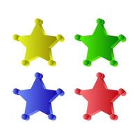 Set Of Sheriff Star On White Background vector