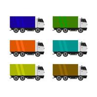 Set Of Trucks On White Background vector