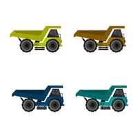 Set Of Trucks On White Background vector