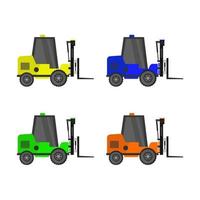 Forklift Set On White Background vector