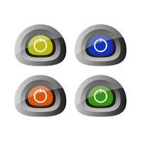 Set Of Power Button On White Background vector