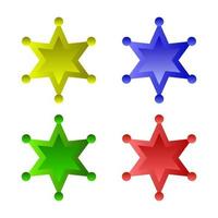 Set Of Sheriff Star On White Background vector