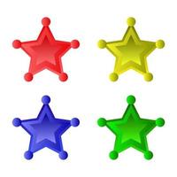 Set Of Sheriff Star On White Background vector