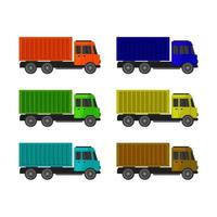 Set Of Trucks On White Background vector