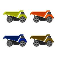 Set Of Trucks On White Background vector