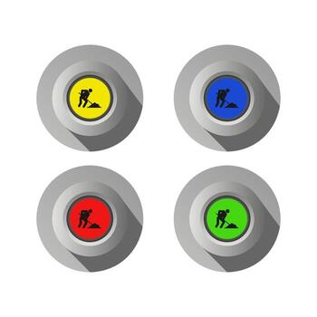 Set Of Work In Progress Signal On White Background vector