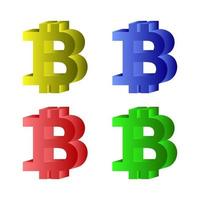 Bitcoin Set On White Background vector