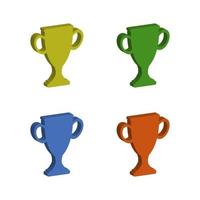 Trophy Set On White Background vector