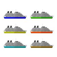 Ship Set On White Background vector