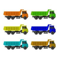 Set Of Trucks On White Background vector