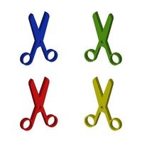 Set Of Scissors On White Background vector