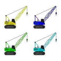 Set Of Cranes On White Background vector