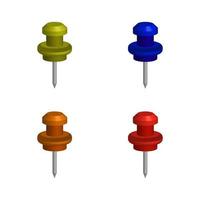 Set Of Push Pins On White Background vector