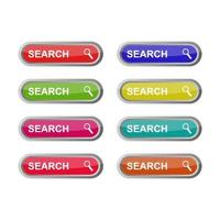 Search Button Set On White Background vector