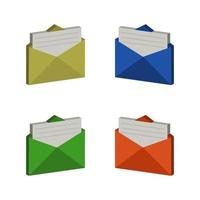 Email Set On White Background vector